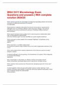 WGU D311 Microbiology Exam Questions and answers | With complete solution 2024/25