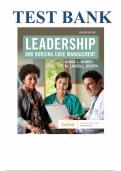 TEST BANK for Leadership and Nursing Care Management 7th Edition by Diane Huber; M. Lindell Joseph Complete Guide Chapter 1-26 