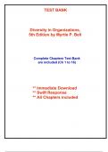 Test Bank for Diversity in Organizations, 5th Edition by Bell (All Chapters included)