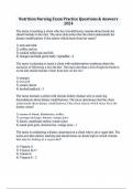 Nutrition Nursing Exam Practice Questions & Answers 2024