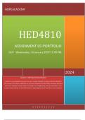 HED4810       ASSIGNMENT 05-PORTFOLIO 2024 DUE : Wednesday, 15 January 2025 11:00 PM  Question 1: Defining inclusive education Based on everything you learned from the module HED4810: Putting Inclusive Education into Context, formulate a definition of inc