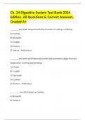 Ch. 24 Digestive System Test Bank 2024 Edition. All Questions & Correct Answers. Graded A+