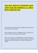 WGU D027 OBJECTIVE ASSESMENT EXAM LATEST 2024-2025 VERSION A, B, C AND D WITH A PRACTICE TEST