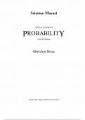 Solutions Manual A First Course in PROBABILITY Seventh Edition Sheldon Ross