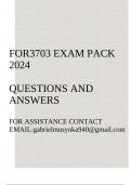 FOR3703Exam pack 2024(Questions and answers)