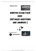 BSW3704 EXAM PACK 2025  {DETAILED QUESTIONS AND ANSWERS }