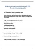 CS 330 Management Information Systems MIDTERM 1 Ch. 1 & 2 University of Waterloo