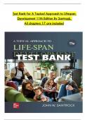 TEST BANK For A Topical Approach to Lifespan Development 11th Edition By John Santrock| Verified Chapter's 1 - 17 | Complete