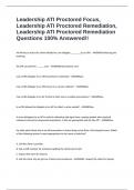 Leadership ATI Proctored Focus, Leadership ATI Proctored Remediation, Leadership ATI Proctored Remediation Questions 100% Answered!!