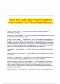 Soce final Exam Study Guide Questions And Answers 100% Guaranteed Success.