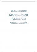 CLASSROOM MANAGEMENT (CMG3701) NOTES