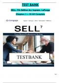 Test Bank for SELL, 7th Edition by Ingram, LaForge, ISBN: 9780357901380, All 10 Chapters Covered Complete