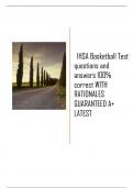 IHSA Basketball Test questions and  answers 100% correct WITH RATIONALES  GUARANTEED A+ LATEST