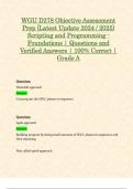 WGU D278 Objective Assessment Prep (Latest Update 2024 / 2025) Scripting and Programming - Foundations | Questions and Verified Answers | 100% Correct | Grade A