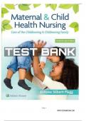 TEST BANK FOR MATERNAL AND CHILD HEALTH CARE NURSING 9TH EDITION QUESTIONS AND ANSWERS A+GRADED