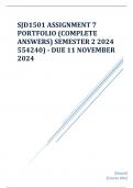 SJD1501 Assignment 7 PORTFOLIO (COMPLETE ANSWERS) Semester 2 2024 (554240) - DUE 11 November 2024