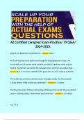 AZ Certified Caregiver Exam Practice/ 79 Q&A/ 2024-2025.  