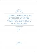 LRM2601 Assignment 6 (COMPLETE ANSWERS) Semester 2 2024 - DUE 6 November 2024.