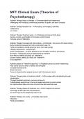 MFT Clinical Exam (Theories of Psychotherapy)