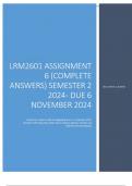 LRM2601 Assignment 6 (COMPLETE ANSWERS) Semester 2 2024 - DUE 6 November 2024