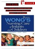 Test Bank for Wong's Nursing Care of Infants and Children 12th Edition Hockenberry