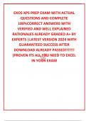 EXOS XPS PREP EXAM WITH ACTUAL QUESTIONS AND COMPLETE 100%CORRECT ANSWERS WITH VERIFIED AND WELL EXPLAINED RATIONALES ALREADY GRADED A+ BY EXPERTS |LATEST VERSION 2024 WITH GUARANTEED SUCCESS AFTER DOWNLOAD ALREADY PASSED!!!!!!! (PROVEN ITS ALL YOU NEED T