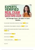 ALF Manager Exam/ 105 Q&A/ A+ Score Solution. 