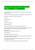 CPWM EXAM QUESTIONS WITH ALL CORRECT ANSWERS 