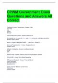 CPWM Government Exam Questions and Answers All Correct 