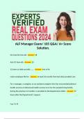 ALF Manager Exam/ 105 Q&A/ A+ Score Solution.  