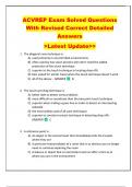 ACVREP Exam Solved Questions  With Revised Correct Detailed  Answers  >Latest Update>> ACVREP Exam Solved Questions  With Revised Correct Detailed  Answers  >Latest Update>> 