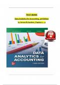 Test Bank For Data Analytics for Accounting, 3rd Edition by Vernon Richardson, All Chapters.