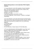 NR 511 / NR511 Chamberlain College Of Nursing -NR 511 Final question to review Questions With Complete Solutions.