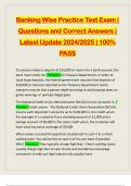 Banking Wise Practice Test Exam | Questions and Correct Answers | Latest Update 2024/2025 | 100% PASS