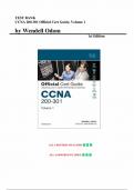 Test Bank for CCNA 200-301 Official Cert Guide, Volume 1 1st Edition (Odom, 2019) , Chapter 1-29 | All Chapters.