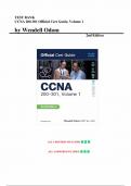 Test Bank for CCNA 200-301 Official Cert Guide, Volume 1 2nd Edition (Odom, 2024), Chapters 1-29 | Complete Guide A+