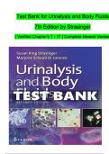 TEST BANK For Urinalysis and Body Fluids, 7th Edition by Strasinger | Verified Chapters 1 - 17 | Complete Newest Version 100% Guarantee pass