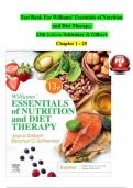 TEST BANK For Williams' Essentials of Nutrition and Diet Therapy, 13th Edition Schlenker & Gilbert, Verified Chapters 1 - 25 100% Guarantee Pass