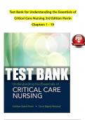 TEST BANK For Understanding the Essentials of Critical Care Nursing, 3rd Edition by Perrin, Verified Chapters 1 - 19, 100% Guarantee Pass