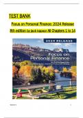 Test Bank for Focus on Personal Finance: 2024 Release (8th edition) by Jack Kapoor All 1-14 Chapters Covered ,Latest Edition, ISBN:9781260772371