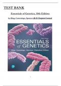 Test Bank for Essentials of Genetics, 10th Edition by (Klug/ Cummings/ Spencer/ Palladino/ Killian), All Chapters 1 to 21 complete Verified editon ISBN:9780134898414