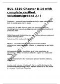 BUL 4310 Chapter 8-14 with complete verified solutions(graded A+)