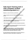 Safe Sport Training Unit 3 with complete verified solutions(graded A+).