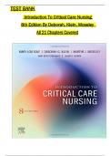 Test Bank for Introduction To Critical Care Nursing 8th Edition By Sole, Klein & Moseley  All 1-21 Chapters Covered ,Latest Edition, ISBN9780323641937