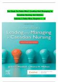 Test Bank For Yoder-Wise’s Leading And Managing In Canadian Nursing, 2nd Edition, Patricia S. Yoder-Wise, Janice Waddell, Nancy Walton