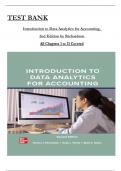 Test Bank for Introduction To Data Analytics For Accounting 2nd Edition by Richardson, Terrell and Teeter, All Chapters 1 to 13 complete Verified editon ISBN:9781264445141