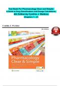 TEST BANK - Watkins, Pharmacology Clear and Simple A Guide to Drug Classifications and Dosage Calculations 4th Edition All Chapters 1 - 21