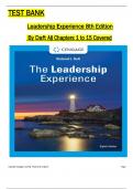 Test Bank for The Leadership Experience, 8th Edition by Richard L. Daft All  Chapters Covered ,Latest Edition, 