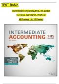 Test Bank for Intermediate Accounting IFRS, 4th Edition by Kieso, Weygandt, Warfield  All 1-24 Chapters Covered ,Latest Edition, ISBN:9781119607519