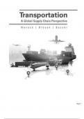 Test Bank for Transportation A Global Supply Chain Perspective, 10th Edition Robert A. NovackBrian GibsonYoshinori Suzuki